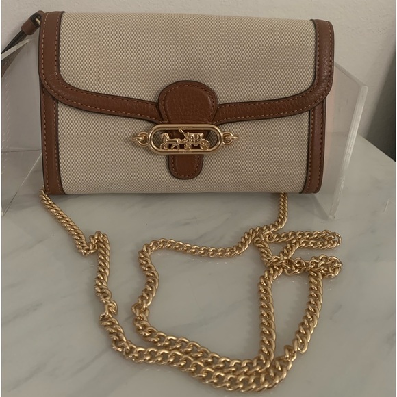 Coach Jade Chain Crossbody Natural Brown wristlet Bag - Picture 8 of 11